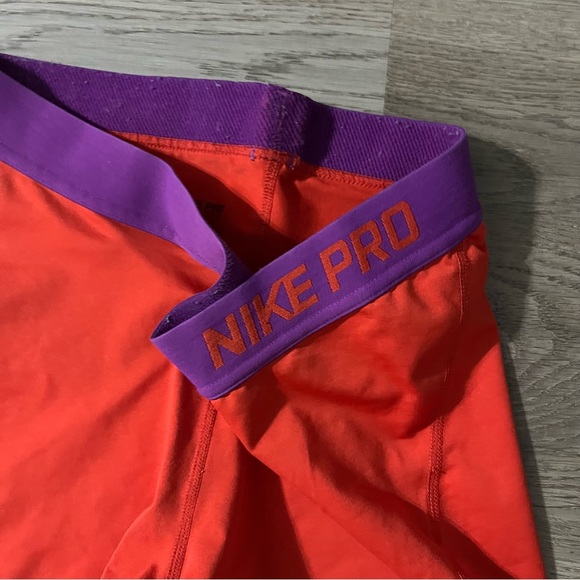 Nike Pro Womens Spandex Shorts Red Purple Size Large Stretch Dri-Fit - Picture 3 of 8